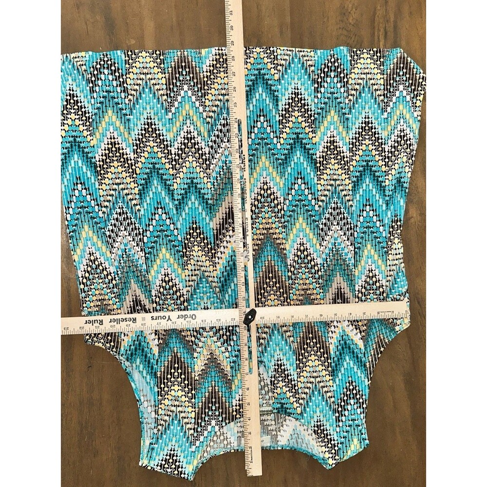 Dressbarn Tank Top Size 2X chevron print teal turquoise - Picture 6 of 8